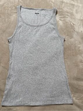 SKIMS Light Gray Ribbed Scoop Neck Tank